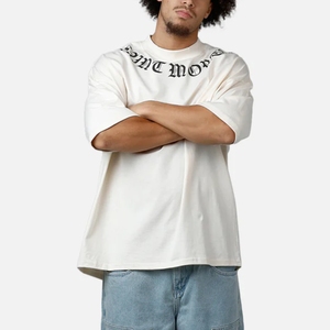 Custom Logo 100% Cotton DTG Print Heavyweight Oversized <b>Tshirt</b> Unisex Boxy Fit Streetwear Drop Shoulder Vintage Summer - Product Image 1