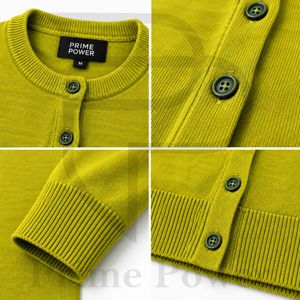 Cardigan en tricot pour femme, usage quotidien, vente en gros, manches longues, col rond, boutons sur le devant, faible MOQ, fournisseur - Product Image 3