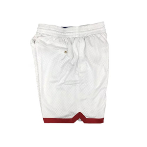 Shorts de basket-ball blancs pour hommes, fermeture à cordon, longueur mi-cuisse, décontractés, respirants, imperméables, séchage rapide, 100% polyester - Product Image 6