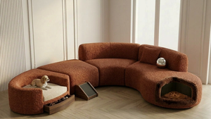 Sofá Seccional Modular Curvo Personalizado con Caja de Almacenamiento para Mascotas, Rampa para <span class=keywords><strong>Perros</strong></span>, Muebles Modernos para Sala de Estar, OEM - Product Image 6