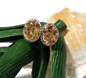 KGN SILVER JEWELLERY HOUSE ต่างหูพลอยซิทรินธรรมชาติสไตล์โบฮีเมียน เงินแท้ 925 รับรองโดยบุคคลที่สาม วินเทจ - Product Image 4