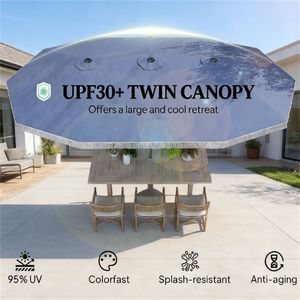 Ombrellone da Terrazzo Blu Scuro per Esterni e Cortili, Ombrelloni e Basi per Patio Senza Base - Product Image 4