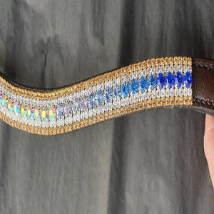 CABALLO CUERO DIAMANTE CRISTALES BROW BAND BLING TODAS LAS FORMAS U FORMA TODOS LOS COLORES CRISTALES DISPONIBLES OEM ACEPTADO - Product Image 1