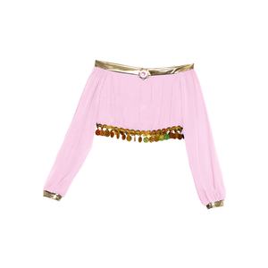 6-16 Kids Girls Standard <b>Belly</b> Competition <b>Dancing</b> Chiffon <b>Costume</b> Crop Top For <b>Belly</b> Dance Theme Party Masquerade Performances - Product Image 5