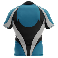 Maillot de rugby unisexe ajusté à manches courtes, col rond, color block, imprimé par sublimation, anti-humidité, 100 % polyester, pour adultes