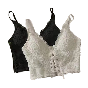 Sexy Girl White Sweet Wear <b>Vest</b> Summer Spandex/Polyester Breathable Knitted Short Tank <b>Tops</b> <b>Womens</b> Trending - Product Image 1