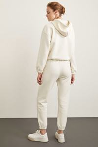 Conjunto Deportivo Informal de Moda para Mujer, Talla Grande, Transpirable, Diseño de 2 Piezas, Top Corto con Capucha y Pantalones Jogger, Logotipo Personalizado OEM - Product Image 2