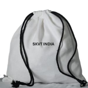 Men's Custom Logo Recyclable Reusable Fitness Gym <b>Bag</b> Organic Cotton <b>Canvas</b> <b>Drawstring</b> Backpack Waterproof Sport String - Product Image 2