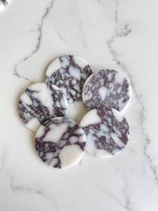High on Demand <b>Marble</b> Round Coaster <b>Set</b> With Natural Stone Finish For Storage <b>Coffee</b> <b>Table</b> Decor Kitchen - Product Image 3