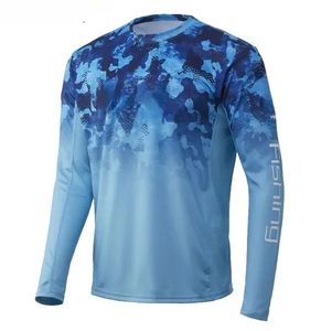 Camisa de Pesca de Manga Larga para Hombre, Estampado de Camuflaje, Protección UPF 50, Anti-UV, Poliéster, Estilo Pullover - Product Image 6