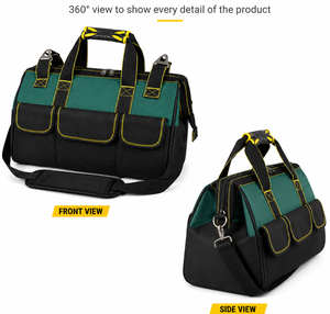 Bolsa de Herramientas Profesional de Alta Resistencia con Almacenamiento Multibolsillos y Correa de Hombro Ajustable - Product Image 2