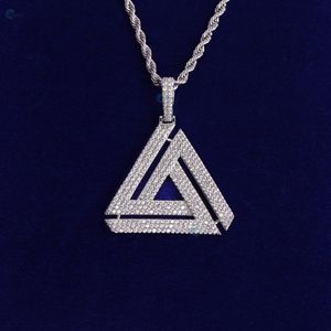 Colgante de Diamante Cultivado en Laboratorio con Forma de Triángulo Geométrico, Estilo Hip Hop, Joyería Hip Hop para Raperos, Venta al Por Mayor - Product Image 2