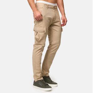 Men's Khaki Cargo <b>Pants</b> Straight Fit Multiple Pockets Canvas Material Casual Style Midweight Cotton Breathable <b>Summer</b> Wear - Product Image 2