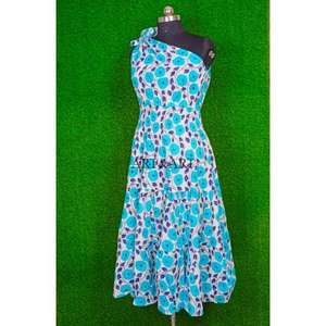 เดรสยาวปานกลางแบบไม่มีแขนสำหรับผู้หญิงและเด็กผู้หญิง ทำมือ ผ้าฝ้ายอินเดียหลากสี เป็นมิตรกับสิ่งแวดล้อม ซักได้ แห้งเองตามธรรมชาติ ติดกระดุม ใส่ได้ทุกวัน - Product Image 5