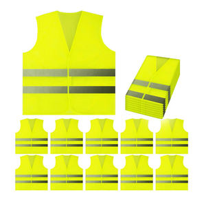 Chaleco de Seguridad Amarillo de Alta Visibilidad Reflectante con Certificación EN, Ropa de Trabajo de Poliéster Serigrafiada Unisex para Uso en Construcción y Carreteras - Product Image 1