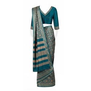 Sari tendance pour femme, vêtement traditionnel indien drapé, imprimé et brodé, tenue ethnique pour mariage, fête, festival - Product Image 4