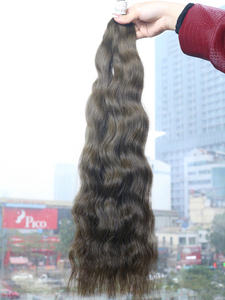 Más vendidos 100% Virgen vietnamita doble ahogado 100g extensiones de cabello a granel 22 pulgadas onda Natural cabello Remy colores claros Nasa - Product Image 2