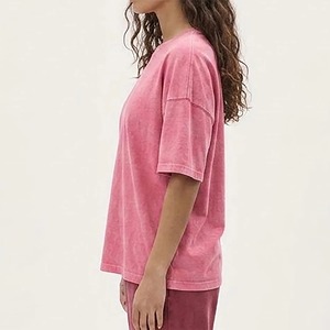 Wholesale High Quality 100% Cotton Plus Size <b>Women's</b> T-<b>Shirts</b> Custom Puff Printed Logo <b>Baggy</b> Fit Oversized Summer Quick Dry - Product Image 2