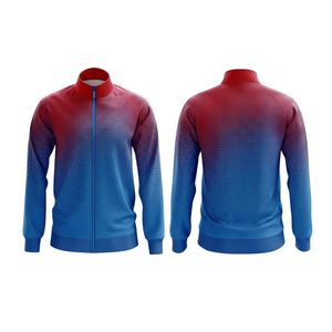 เสื้อแจ็คเก็ตวิ่งไล่เฉดสีน้ำเงินแดง ผ้าโพลีเอสเตอร์ระบายอากาศได้ดี เหมาะสำหรับออกกำลังกาย ควบคุมความชื้น - Product Image 1