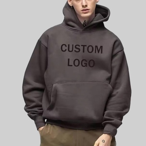 Wholesale High Quality 100% Cotton 400gsm Heavyweight Wholesale Blank Custom Fleece Pullover Oversized Men's Hoodies - Product Image 3