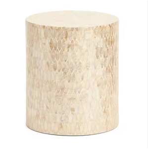 Table-tabouret convertible écologique en os incrustés, design tambour moderne fait main, polyvalente pour chambre, jardin, bureau, maison, hôtel - Product Image 4