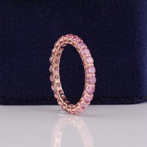 แหวนแต่งงานเพชรชมพูเพาะเลี้ยงในห้องปฏิบัติการ น้ำหนักรวม 1.40 กะรัต - ทองคำชมพู 10K - Product Image 5