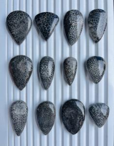 Natural <b>Black</b> Fossil Coral Loose Gemstone High Grade Handmade Gemstone for Decoration and Making Jewellery - Product Image 1