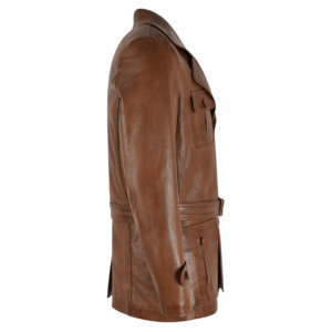 Veste en cuir pour homme Jason Statham The Bank Job, 100% cuir de Napa véritable, sur mesure, avec ceinture, style blazer, fabricant OEM/ODM - Product Image 2