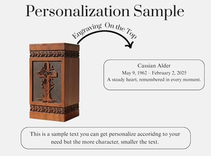 Wooden Urn <b>for</b> Human Ashes – Christian Cross Cremation Urn, Handcrafted Rosewood <b>Memorial</b> Ocean Heart Resin Wooden Cremation Urn - Product Image 4