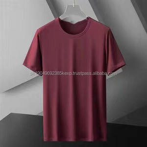 T-shirt à manches courtes uni pour homme, personnalisé OEM, été, séchage rapide, élastique, coton modal, respirant, sensation de fraîcheur, soie glacée, vierge - Product Image 2