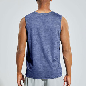 Camiseta sin mangas azul jaspeado para hombre 2026, ligera, para gimnasio, entrenamiento, fitness, deportes de verano - Product Image 3