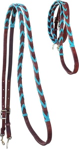 Rênes de course en cuir tressé faites à la main, durables, légères et multifonctionnelles pour l'équitation, prêtes à être expédiées - Product Image 3
