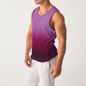 Summer Men's Breathable Cotton Anti-Uv Eco-Friendly Vintage Knitted Tank Tops New Fashion <b>Balloon</b> Version Casual Front - Product Image 4