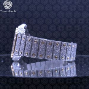 Charm_Jewels Luxury Square Quartz <b>Watch</b> Stainless Steel Case <b>Diamond</b> Bezel Analog Dial Luminous Unisex - Product Image 2