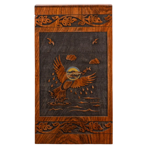AYAANS Rosewood wooden Hand Carved Wooden Hot Selling cremation Urn Box for Adult Ashes Wholesale Cremation Urns (6X6X11)IN - Product Image 1