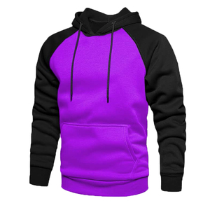 Sweat-shirts décontractés pour hommes en coton à capuche avec cordon de serrage, coupe régulière, manches classiques, poche kangourou, écologiques, printemps - Product Image 1