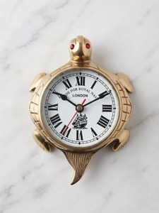 Horloge murale vintage en laiton en forme de tortue, décoration nautique et maritime, style antique, thème océanique, décoration murale pour chambre et salon - Product Image 2