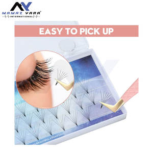 Pince à cils à pointe en fibre, poignée diamant, forme en L, pour volume intense, cils en vison, couleur personnalisée - Product Image 6