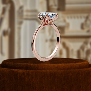 แหวนเพชรทรงมาร์คีส์ 1 กะรัต เพาะเลี้ยงในห้องปฏิบัติการ, แหวนทอง 14K แบบคลาสสิกประดับเพชรแบบพาเว่, แหวนแต่งงานแบบฮาโลซ่อน, แหวนเจ้าสาวแบบโซลิแทร์ - Product Image 4