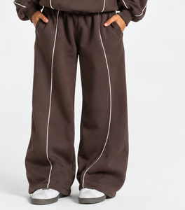 Pantalones Deportivos Casuales para Niña, Estilo Jogger con Contraste de Color, Talla Grande, Felpa Premium, Personalizables (OEM) - Product Image 1