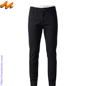 Pantalon décontracté coupe droite pour homme MASTER TEXTILE en sergé tissé extensible, taille mi-haute, respirant, avec fermeture boutonnée et rivets - Product Image 2
