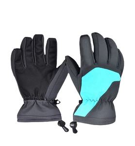 <b>Thermal</b> Insulated Waterproof Ski <b>Gloves</b> Full Finger Softshell Winter <b>Men</b> Pull Closure Snowboarding Daily Black Turquoise Panel - Product Image 3