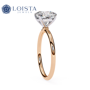 Anillo de compromiso de diamante cultivado en laboratorio con corte radiante, engaste catedral, anillo solitario de oro, anillo nupcial minimalista, joyería fina para mujer - Product Image 3