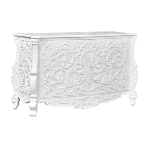 Meuble de rangement Alesha en teck massif de haute qualité, couleur blanche, pour usage intérieur. - Product Image 2