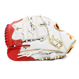 White Red Cotton/Polyester/Spandex Baseball <b>Glove</b> Eco-Friendly <b>Touchscreen</b> & Needle Detection Four Seasons Use Wrist Length - Product Image 4