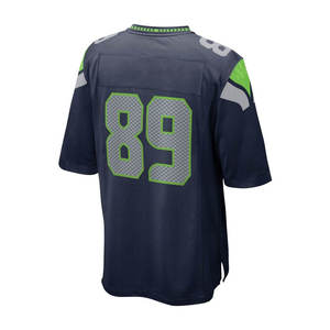 Custom Men's Navy Blue American <b>Football</b> Jersey V-Neck Short Sleeve Sublimated Print Moisture Wicking Adult <b>Size</b> - Product Image 6