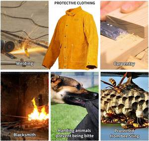 Chaqueta de protección para soldadura con aislamiento térmico, ropa de seguridad de alta resistencia, chaqueta de protección de cuero para la industria de la soldadura - Product Image 3