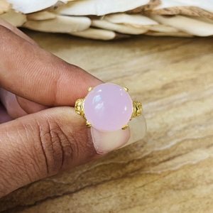 Unique Premium Design Rose Quartz <b>Statement</b> <b>Ring</b> Women’s Brass <b>Ring</b> 18k Gold Plated Boho Dainty <b>Ring</b> Wholesale Handmade <b>Ring</b> - Product Image 2