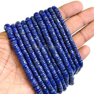 Cuentas facetadas de lapislázuli natural AAA de 5-6 mm, cuentas sueltas de piedra preciosa azul para la fabricación de joyas, hilo de cuentas de lapislázuli de 16 pulgadas - Product Image 6