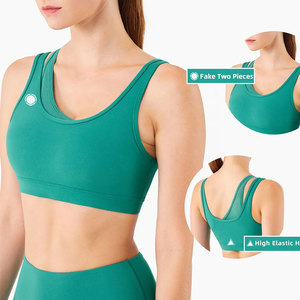 Nuevo sujetador deportivo con diseños atractivos, de secado rápido, con efecto push-up, para correr, yoga, con tiras cruzadas, cierre frontal ajustable, para mujer. - Product Image 1